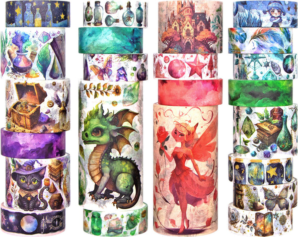 23 Rolls Magic & Fairy Themed Washi Tape Set - IEEBEE