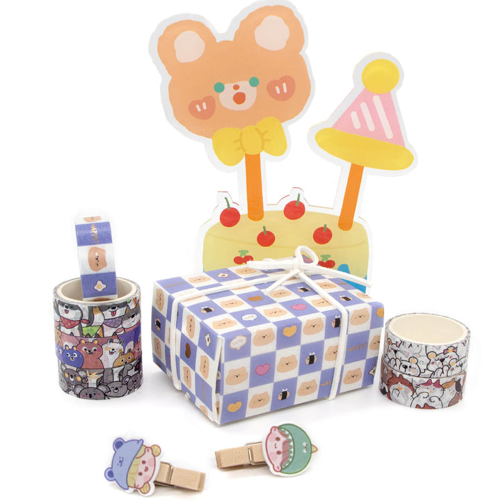 24 Rolls Cute Cat & Dog Washi Tape Set - IEEBEE