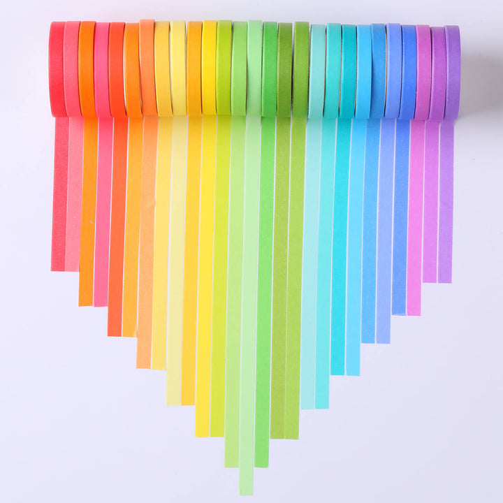 5mm Wide 60 Rolls Rainbow Colored Washi Tape Set - IEEBEE