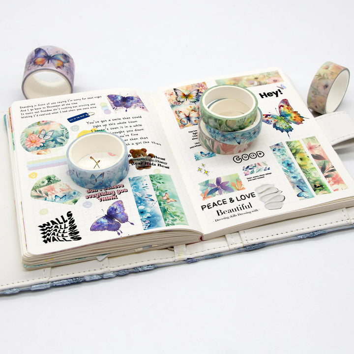 20 Rolls Floral Butterfly Washi Tape Set - IEEBEE