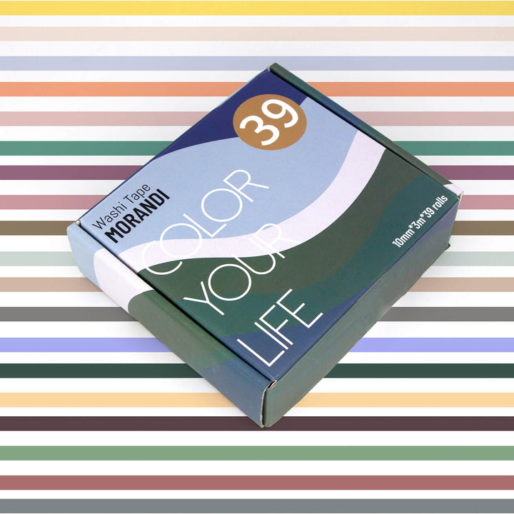 10mm Wide 39 Rolls Morandi Colors Washi Tape Set - IEEBEE