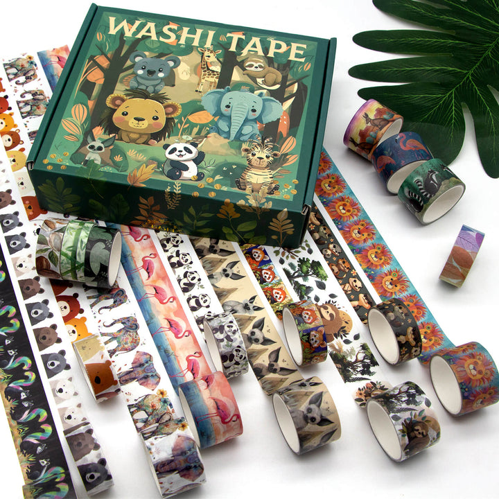 38 Rolls Wild Animal Washi Tape Set - IEEBEE