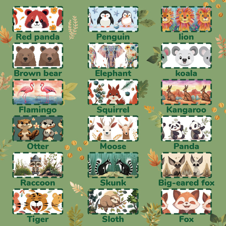 38 Rolls Wild Animal Washi Tape Set - IEEBEE