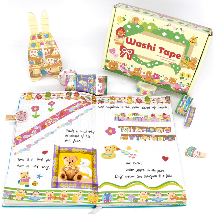 30 Rolls Cute Bear Washi Tape Set - IEEBEE
