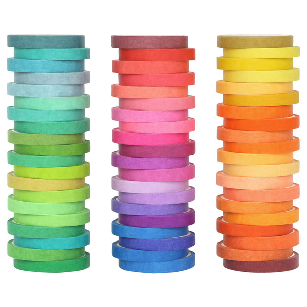 5mm Wide 60 Rolls Rainbow Colored Washi Tape Set