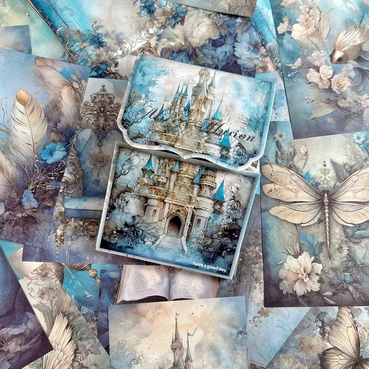 50 Sheets Fantasy-Themed DIY Scrapbook Paper Set - IEEBEE