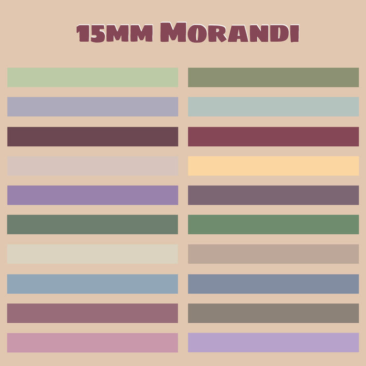 15mm Morandi Colors - 20 Rolls Washi Tape Set - IEEBEE