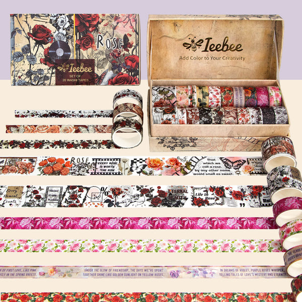 Rose Reverie - 20 Rolls Washi Tape Set