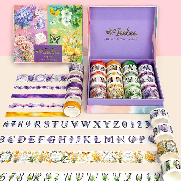 Alphabet Garden - 24 Rolls Washi Tape