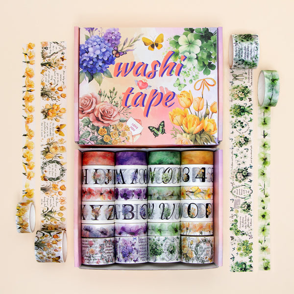 Alphabet Garden -24 Rolls Washi Tape