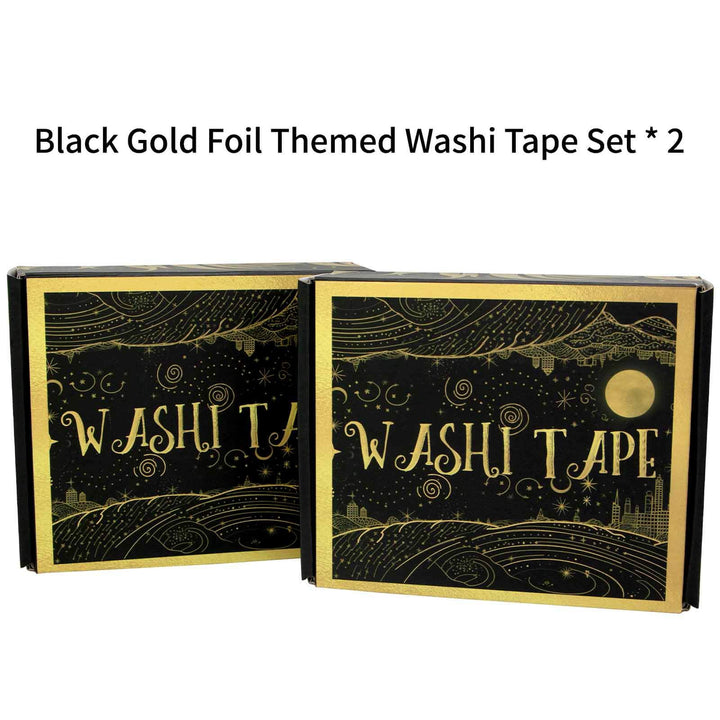 27 Rolls Black Gold Foil Washi Tape Set - IEEBEE