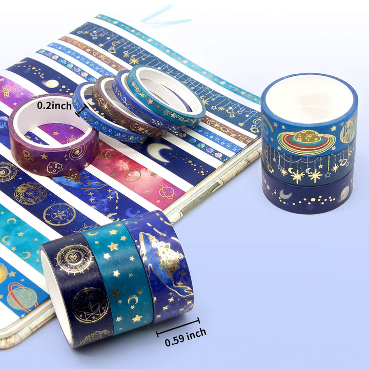 24 Rolls Galaxy Gold Foil Washi Tape Set - IEEBEE