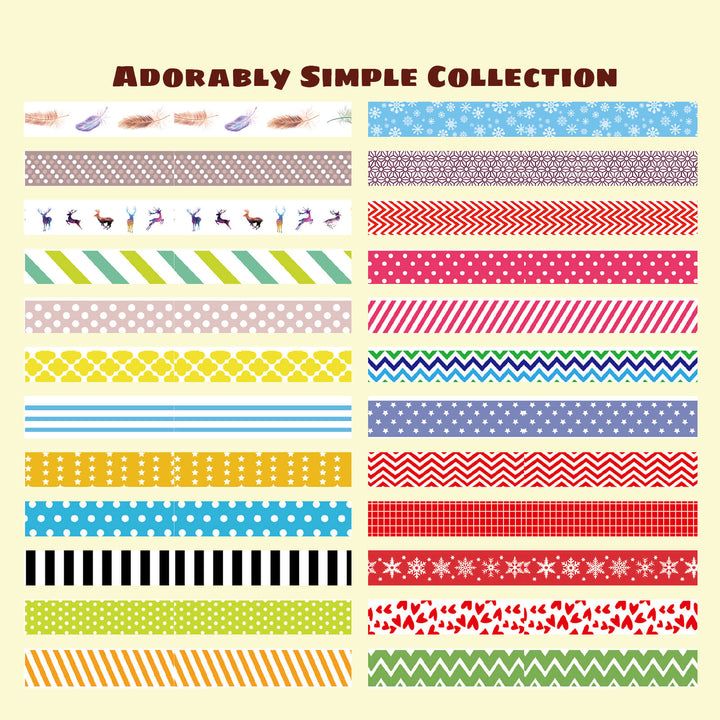 Adorably Simple Collection - 60 Rolls Washi Tape Set - IEEBEE