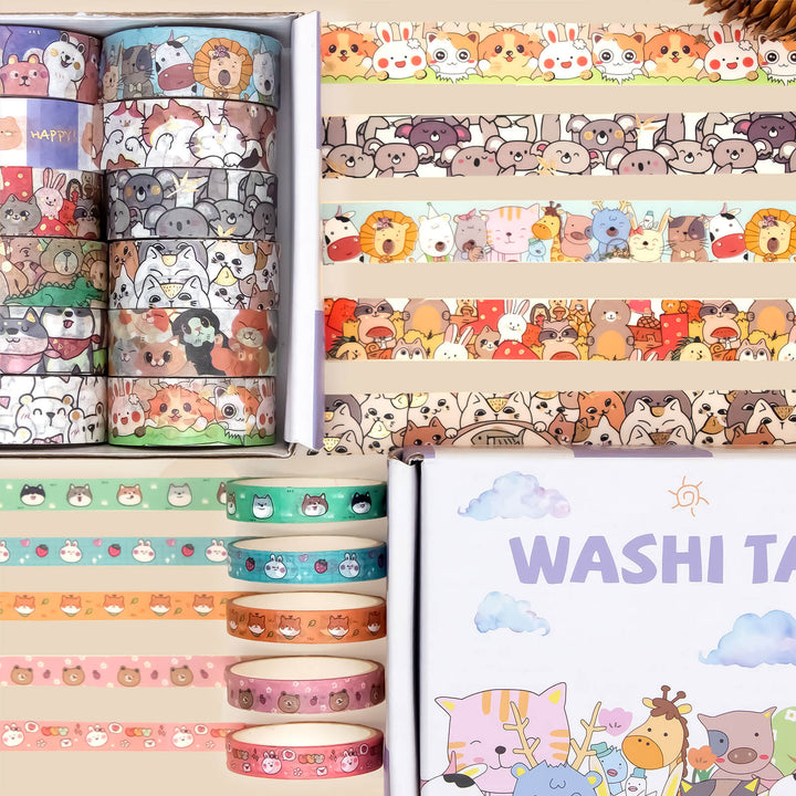 Animal Carnival - 24 Rolls Washi Tape Set - IEEBEE