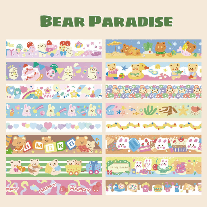 Bear Paradise - 30 Rolls Washi Tape Set - IEEBEE