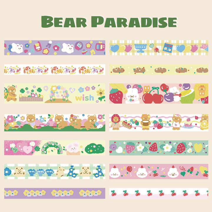 Bear Paradise - 30 Rolls Washi Tape Set - IEEBEE