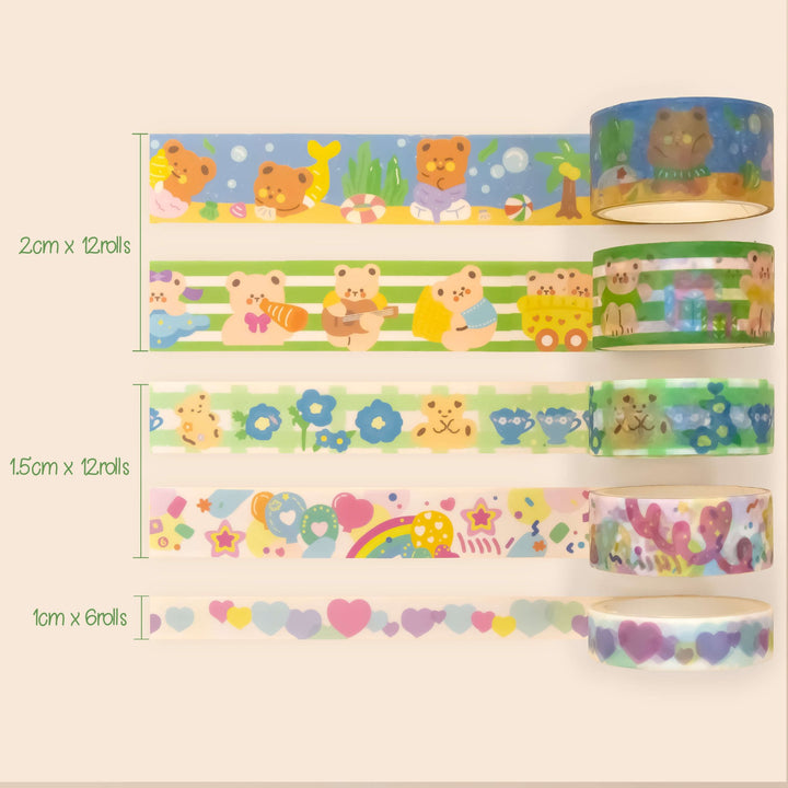 Bear Paradise - 30 Rolls Washi Tape Set - IEEBEE