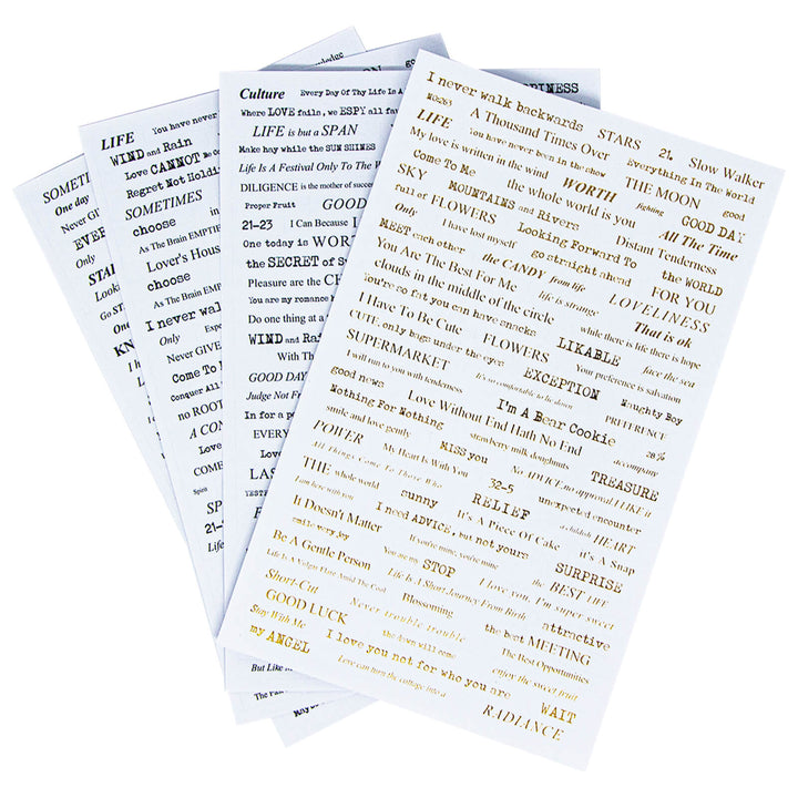 Between The Lines - 4pcs Text Stickers - IEEBEE