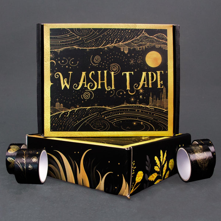 Black Gold Shine - 27 Rolls Gold Foil Washi Tape Set (Ordinary packaging) - IEEBEE