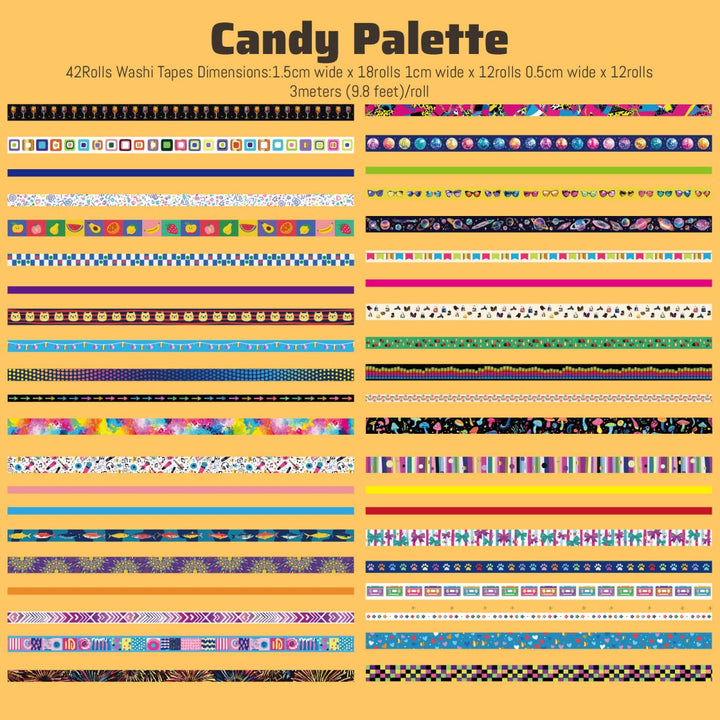 Candy Palette - 42 Rolls Gold Foil Washi Tape Set - IEEBEE