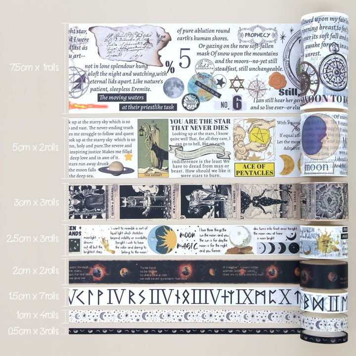 Celestial Prophecy - 25 Rolls Washi Tape Set (Ordinary packaging) - IEEBEE