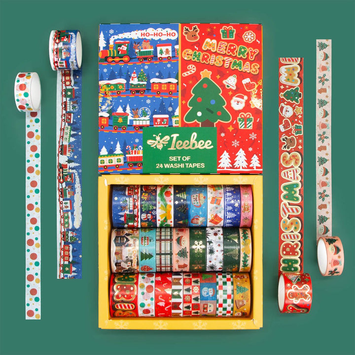 Christmas Blessings - 24 Rolls Gold Foil Washi Tape Set - IEEBEE