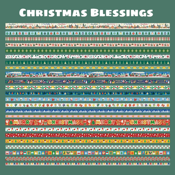 Christmas Blessings - 24 Rolls Gold Foil Washi Tape Set - IEEBEE