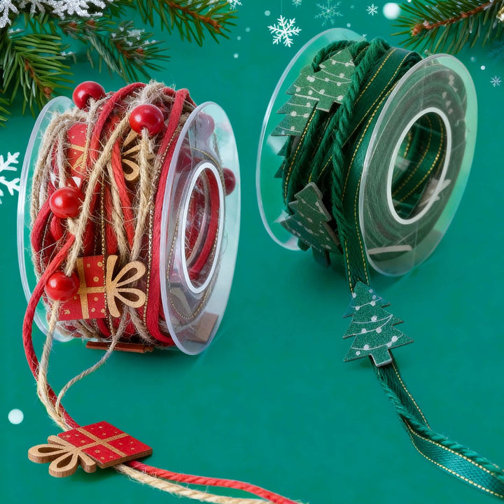 Christmas Tree and Gift - 2 Rolls Decorative Ribbon - IEEBEE