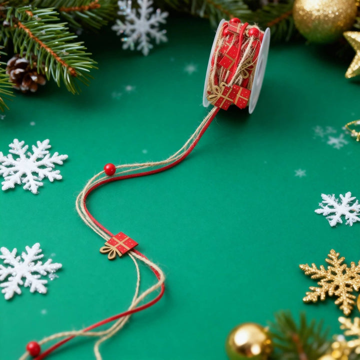 Christmas Tree and Gift - 2 Rolls Decorative Ribbon - IEEBEE