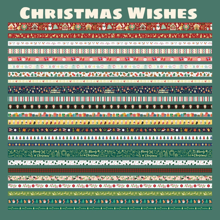 Christmas Wishes - 24 Rolls Gold Foil Washi Tape Set - IEEBEE