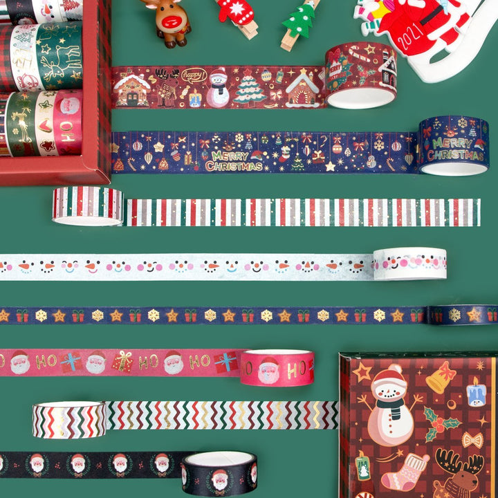 Christmas Wishes - 24 Rolls Gold Foil Washi Tape Set - IEEBEE