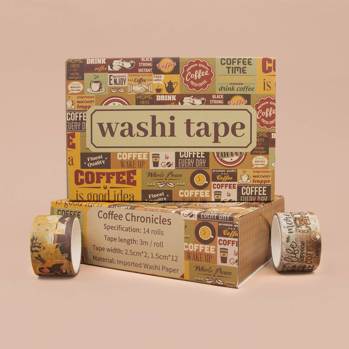 Coffee Memories - 14 Rolls Washi Tape Set - IEEBEE