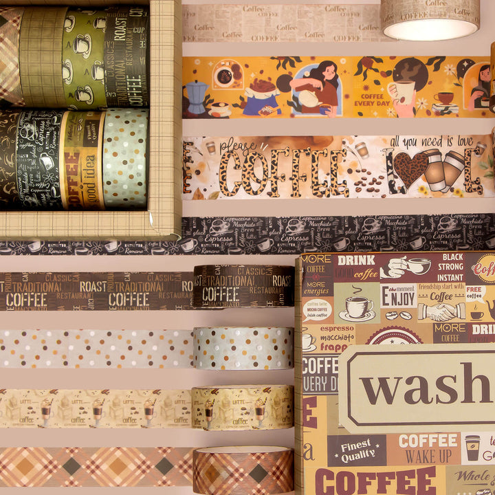 Coffee Memories - 14 Rolls Washi Tape Set - IEEBEE