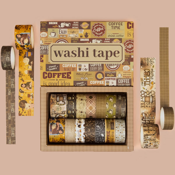 Coffee Memories - 14 Rolls Washi Tape Set - IEEBEE