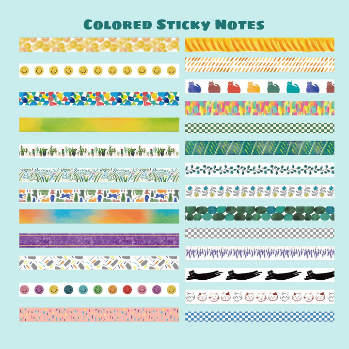 Sticky Note 40s Colored Sticky Notes - 40 Rolls Washi Tape Set – IEEBEE