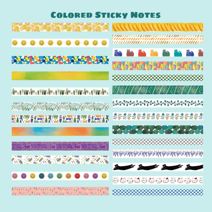 Colored Sticky Notes - 40 Rolls Washi Tape Set - IEEBEE