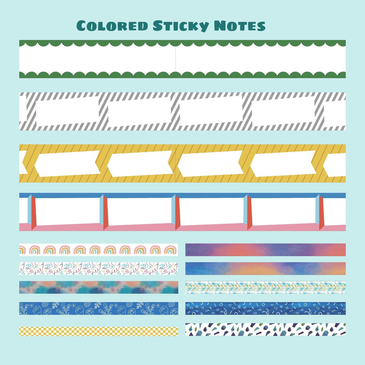 Colored Sticky Notes - 40 Rolls Washi Tape Set - IEEBEE