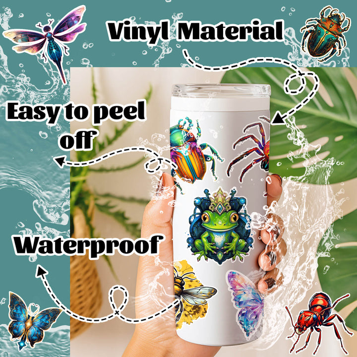 Colorful Insects - 200pcs Cartoon Waterproof Stickers - IEEBEE