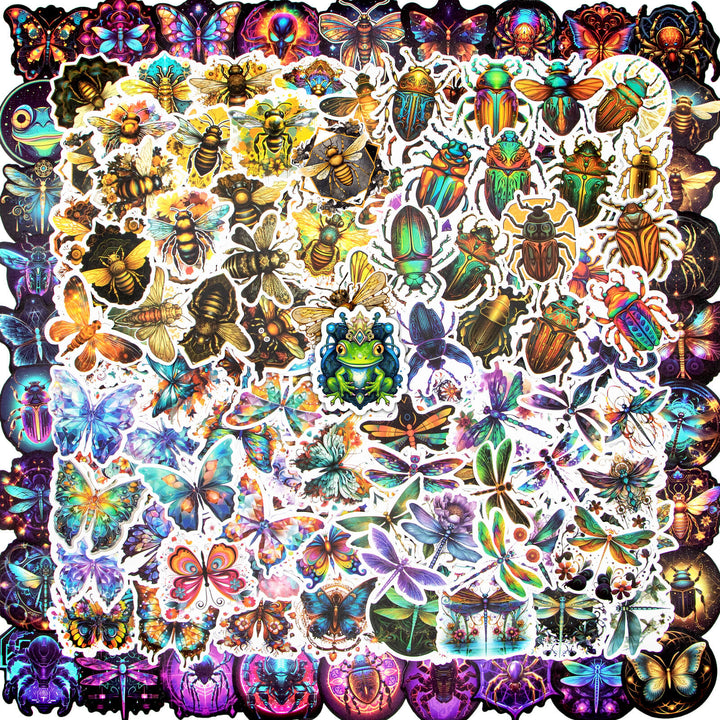 Colorful Insects - 200pcs Cartoon Waterproof Stickers - IEEBEE