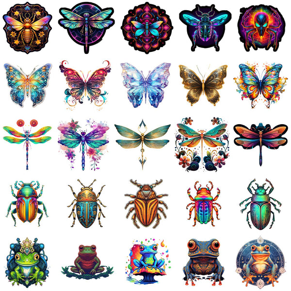 Colorful Insects - 200pcs Cartoon Waterproof Stickers - IEEBEE