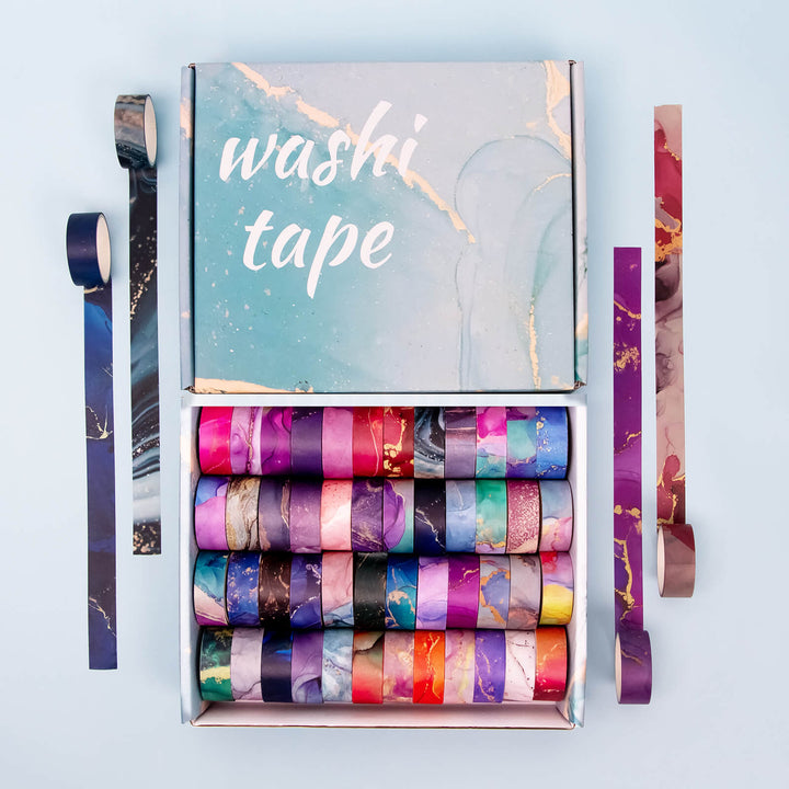 Colorful Marbling - 48 Rolls Washi Tape Set - IEEBEE