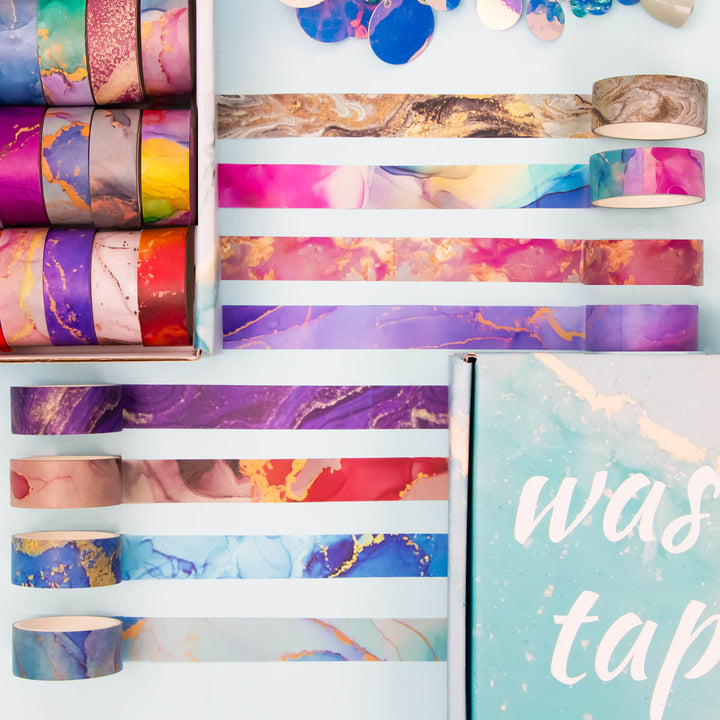 Colorful Marbling - 48 Rolls Washi Tape Set - IEEBEE