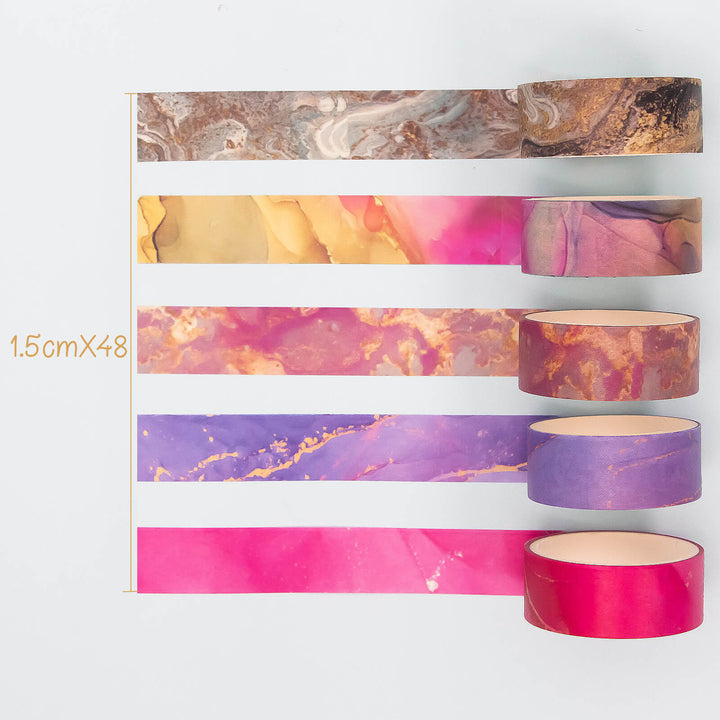 Colorful Marbling - 48 Rolls Washi Tape Set - IEEBEE