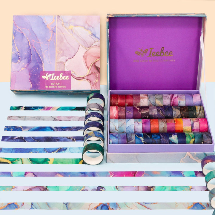 Colorful Marbling - 48 Rolls Washi Tape Set - IEEBEE