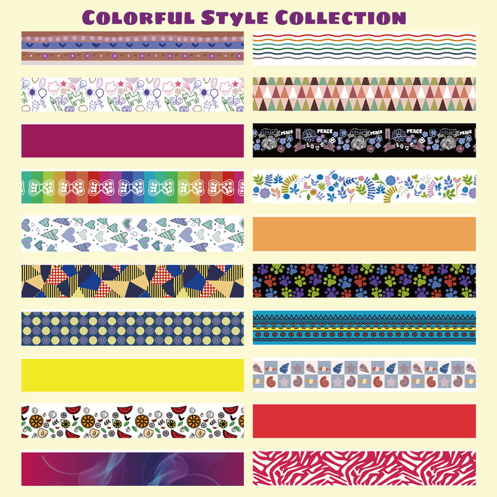 Colorful Style Collection - 40 Rolls Washi Tape Set - IEEBEE