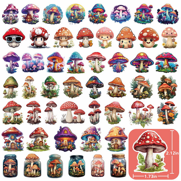 Cute Mushroom - 245pcs Waterproof Sticker Set - IEEBEE