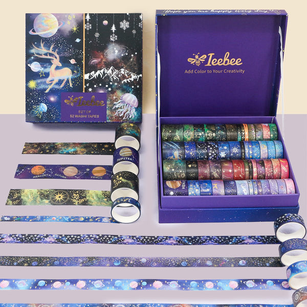Dreamy Celestials - 52 Rolls Gold Foil Washi Tape Set - IEEBEE