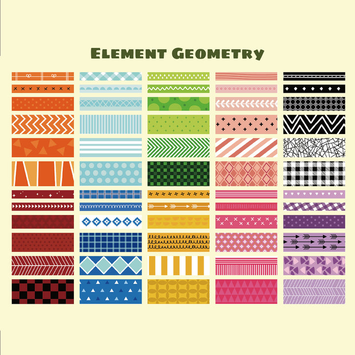 Element Geometry - 60 Rolls Washi Tape Set - IEEBEE