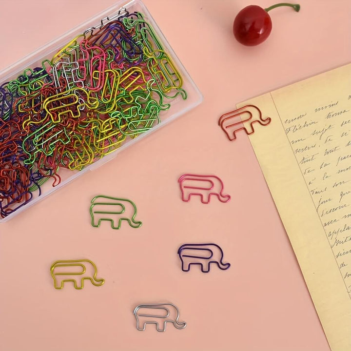 Elephant Shaped - Five Color Mixing Metal Paper Clips - IEEBEE