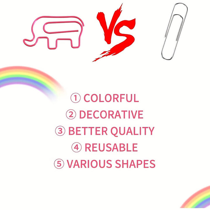 Elephant Shaped - Five Color Mixing Metal Paper Clips - IEEBEE